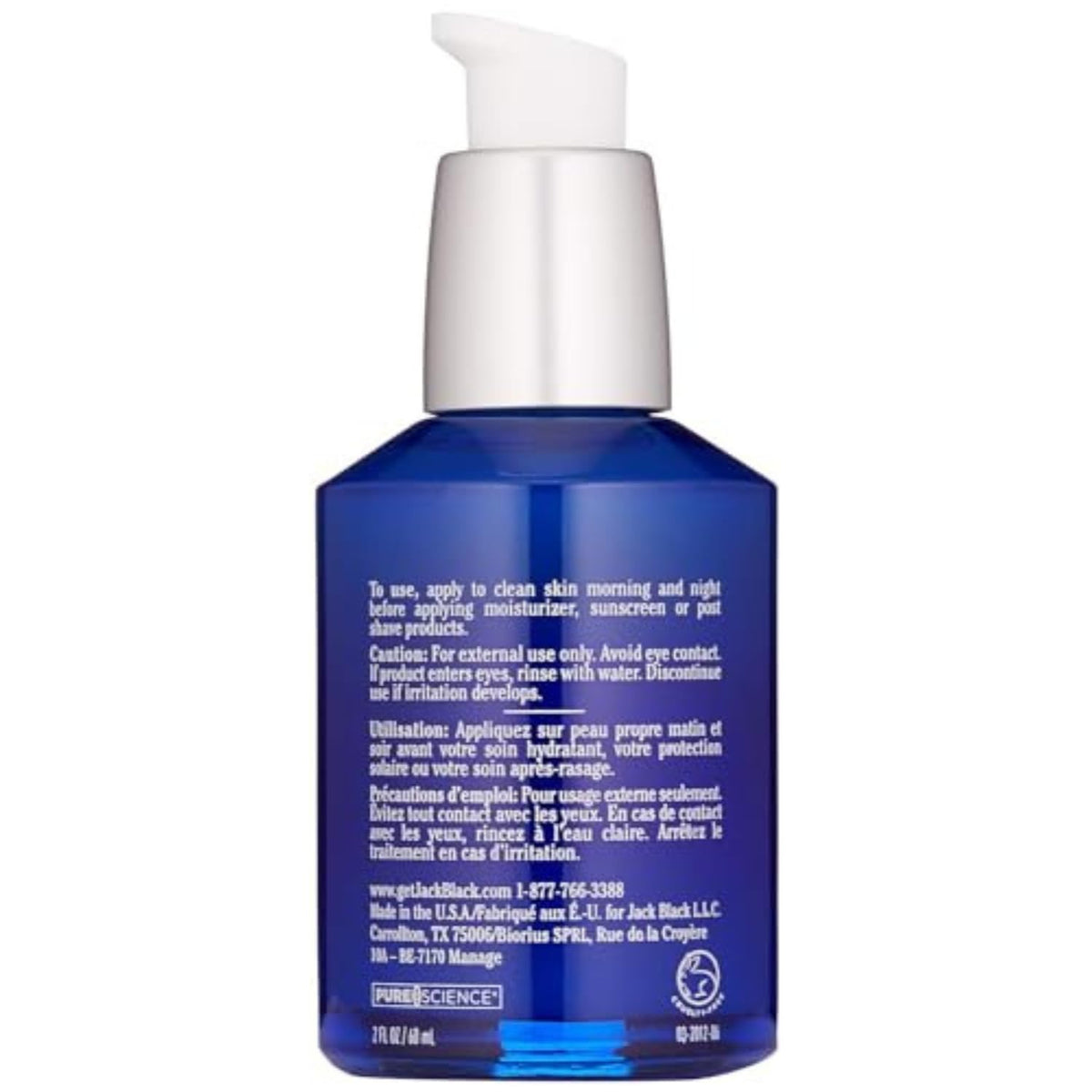 Jack Black pump dispensing serum highlighting lightweight texture and absorbency