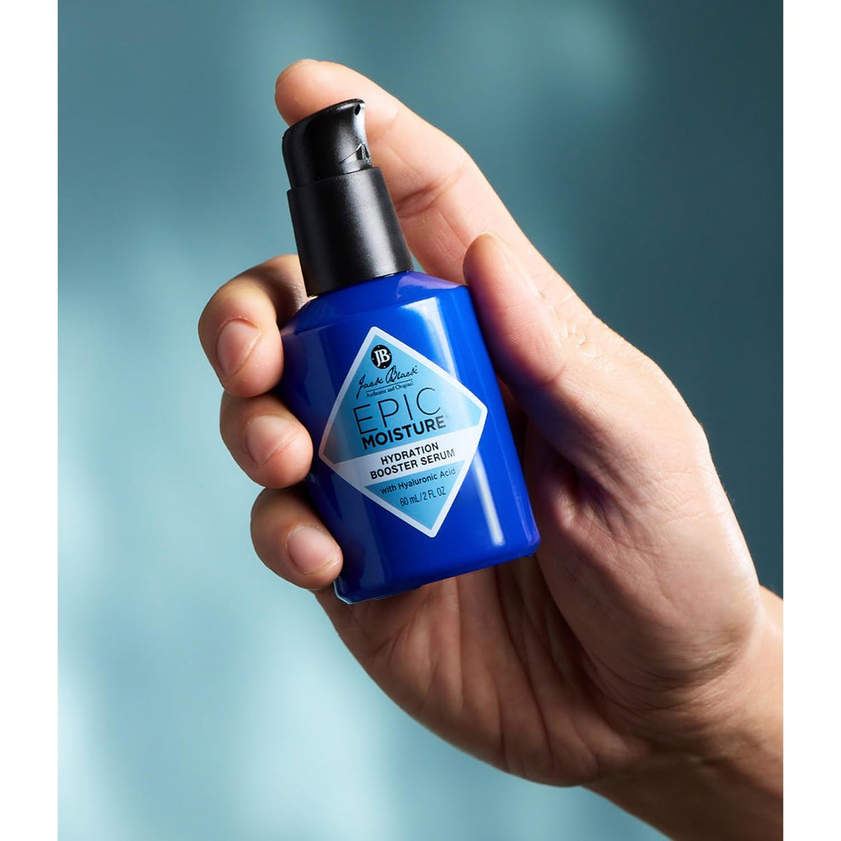 Jack Black serum texture on hand demonstrating lightweight absorbency