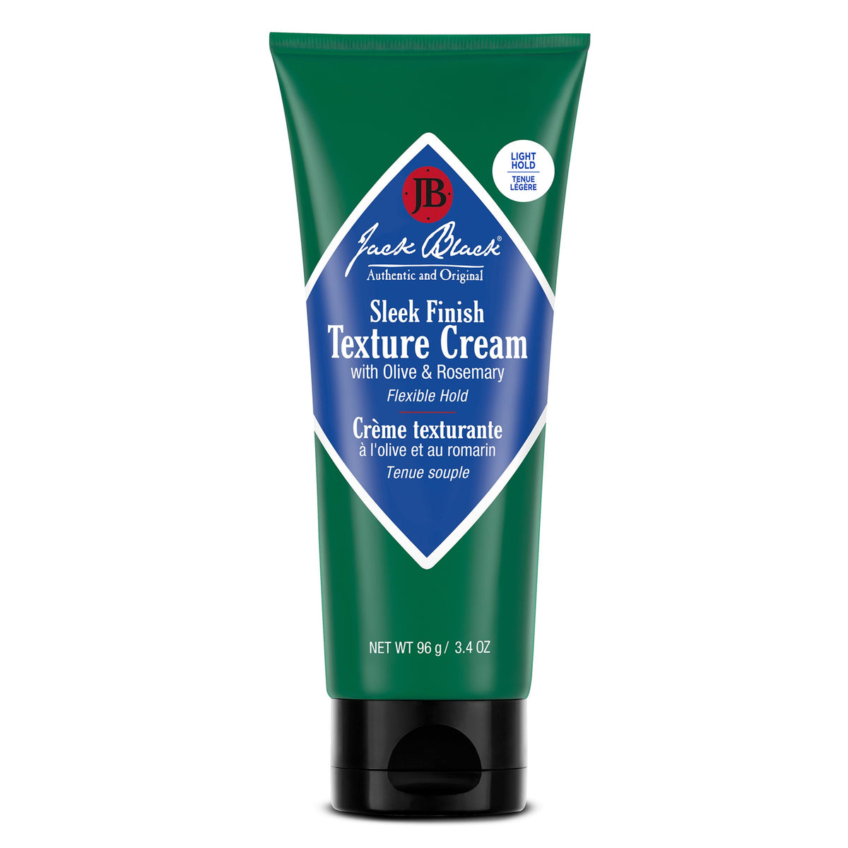 Jack Black front packaging showing 3.4 oz jar and label, conveys clean styling benefit