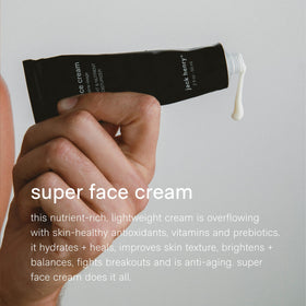 Jack Henry being applied to cheek demonstrating quick absorption and layering benefit