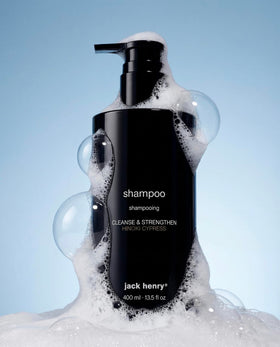 Jack Henry label close-up listing supergreens, keratin and peptides