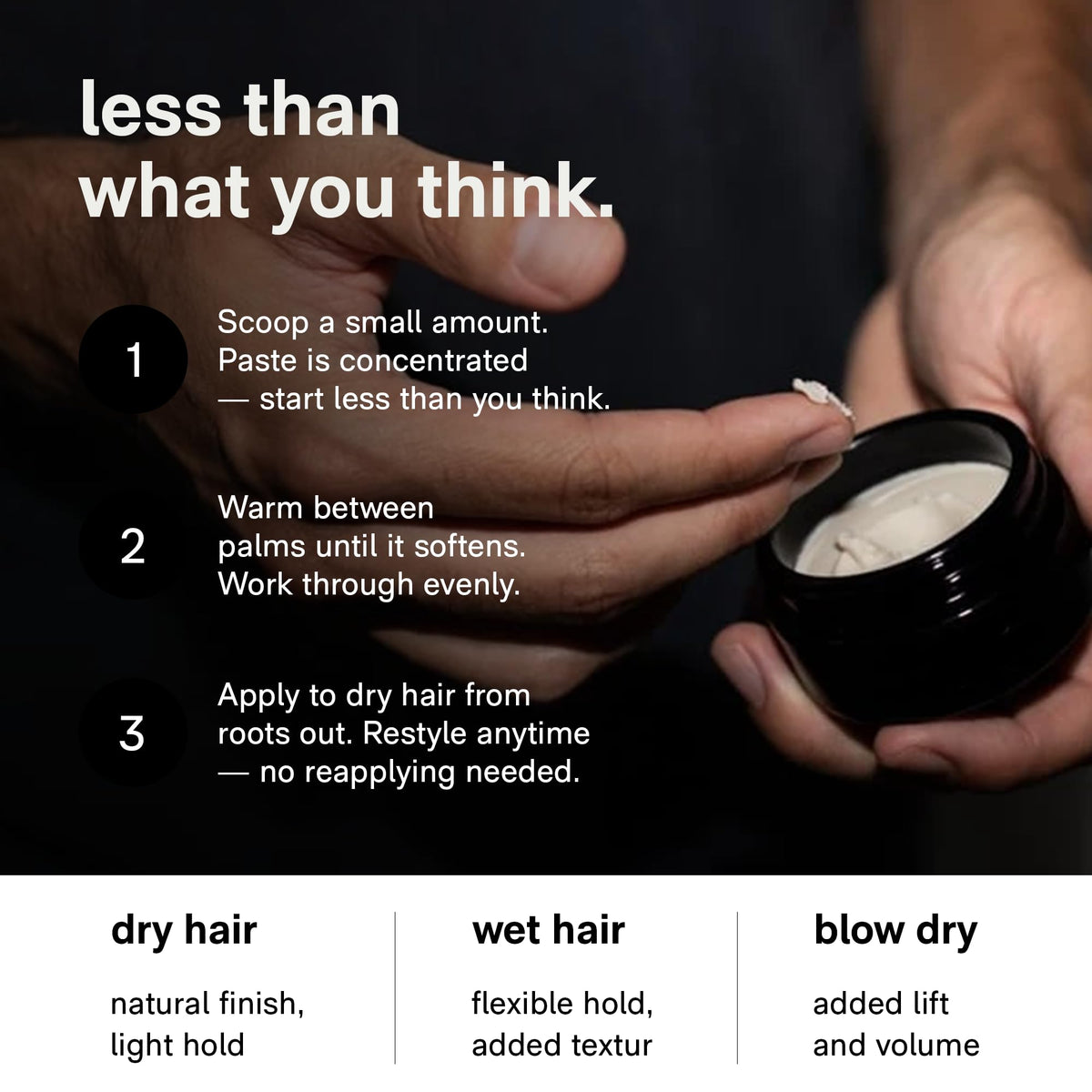Jack Henry on bathroom counter in grooming routine for effortless styling benefit