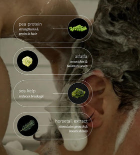 Jack Henry creamy shampoo texture being pumped, shows rich lather