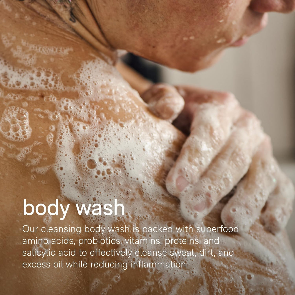 Jack Henry pump dispensing body wash into hand for easy daily application
