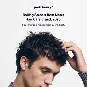 Jack Henry styled hair side profile showing matte natural finish benefit