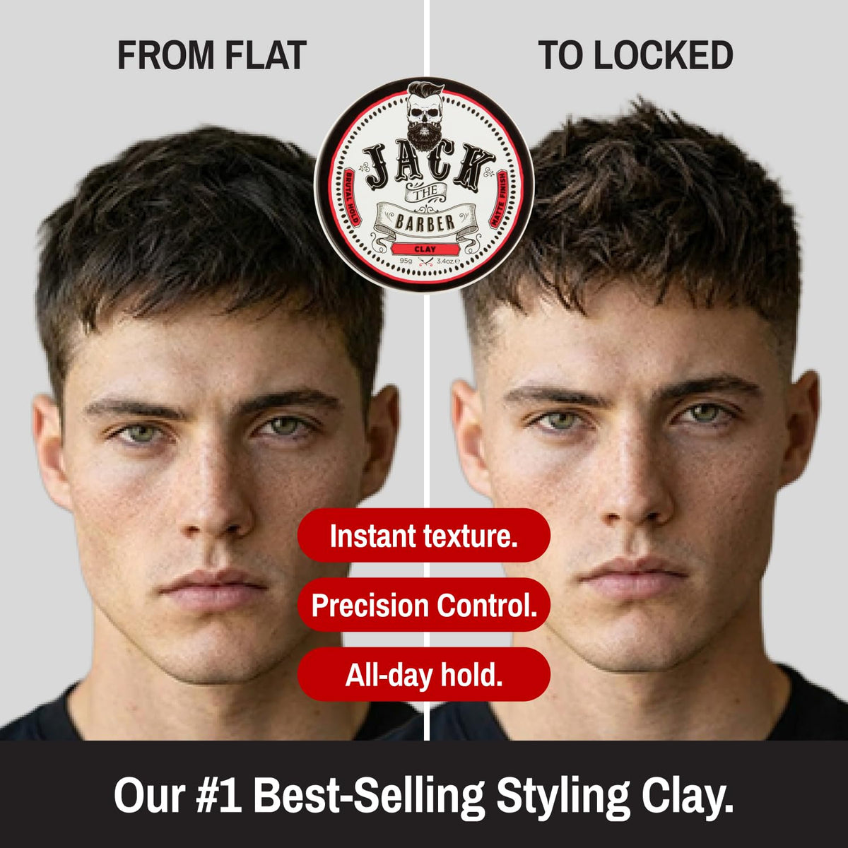 jack the barber clay in hand warming before application, ensures even spread and control