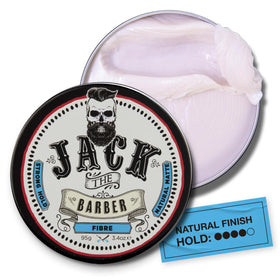 Jack The Barber front packaging showing jar and matte label, clear product identity and benefit