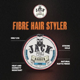 Jack The Barber open jar close-up showing fibrous texture for easy styling and lift