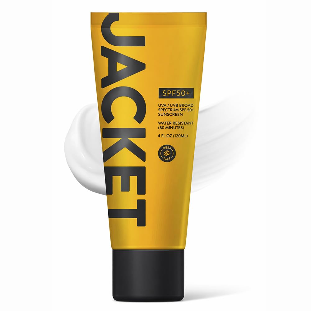 JACKET front packaging showing SPF 50+ protection and benefits