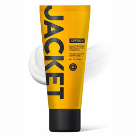 JACKET front packaging showing SPF 50+ protection and benefits