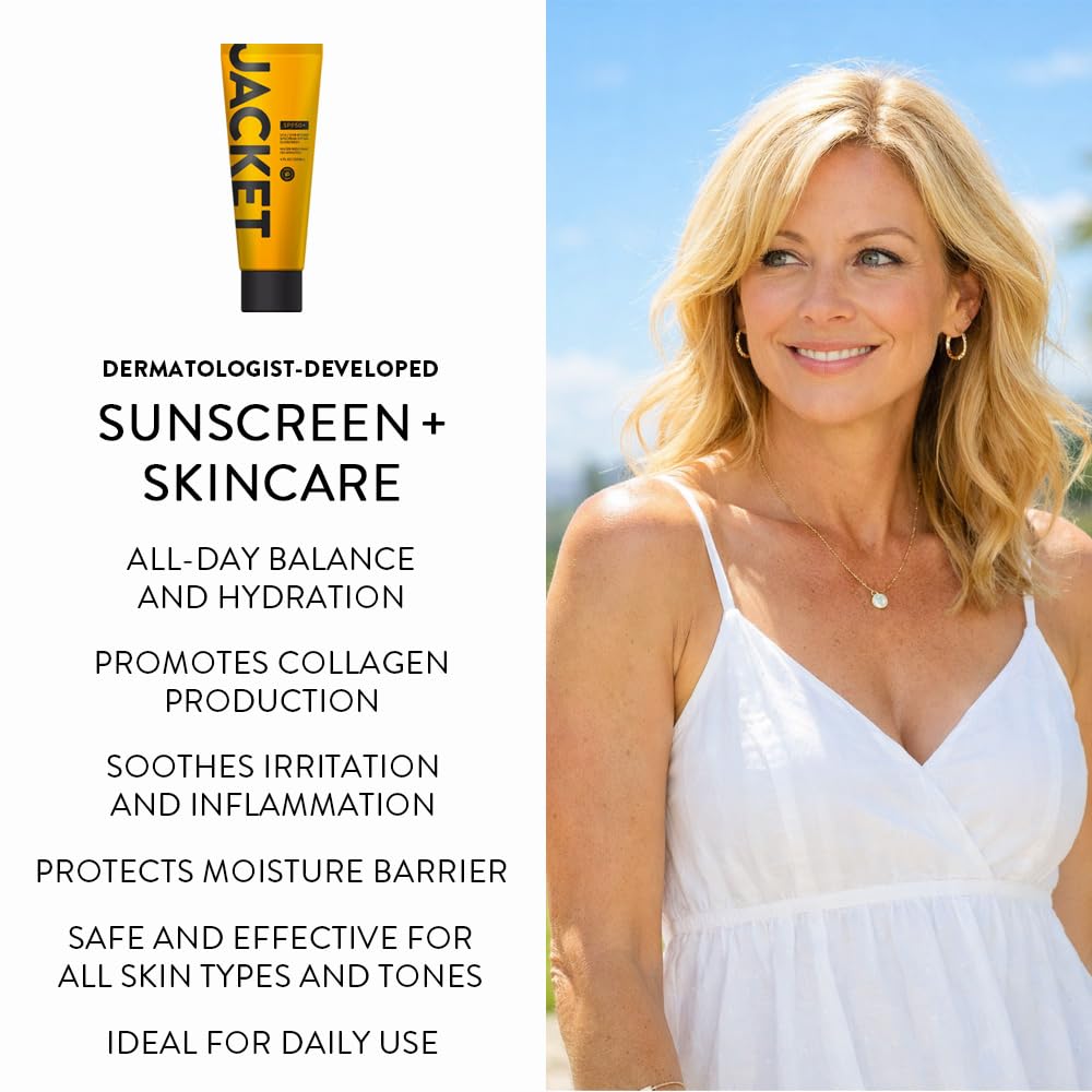 JACKET sunscreen being rubbed into skin for smooth, non-greasy result