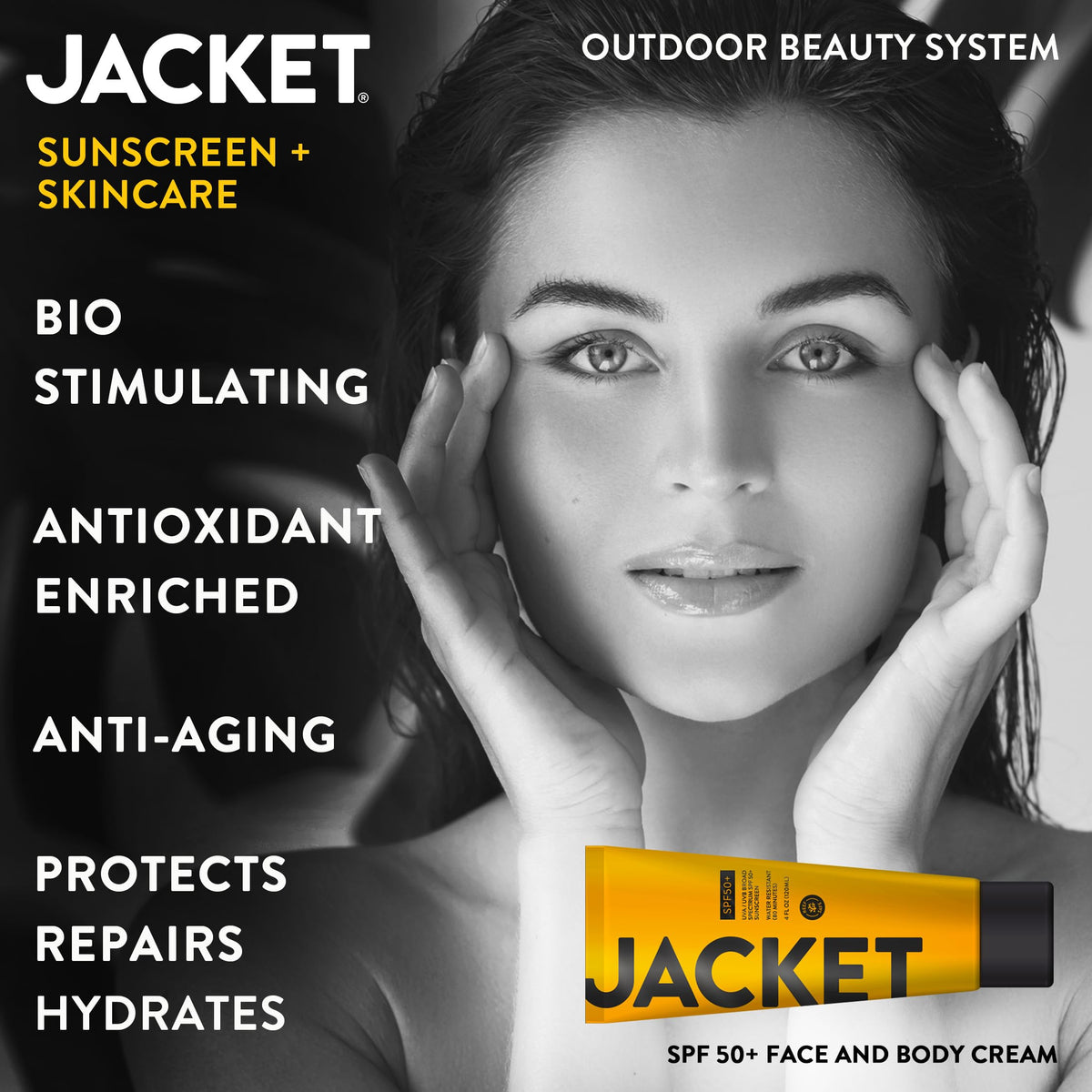 JACKET creamy lotion texture close-up demonstrating easy spreadability