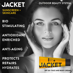 JACKET creamy lotion texture close-up demonstrating easy spreadability