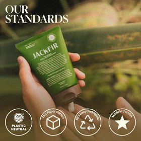 Jackfir in bathroom routine styling showing easy daily grooming integration