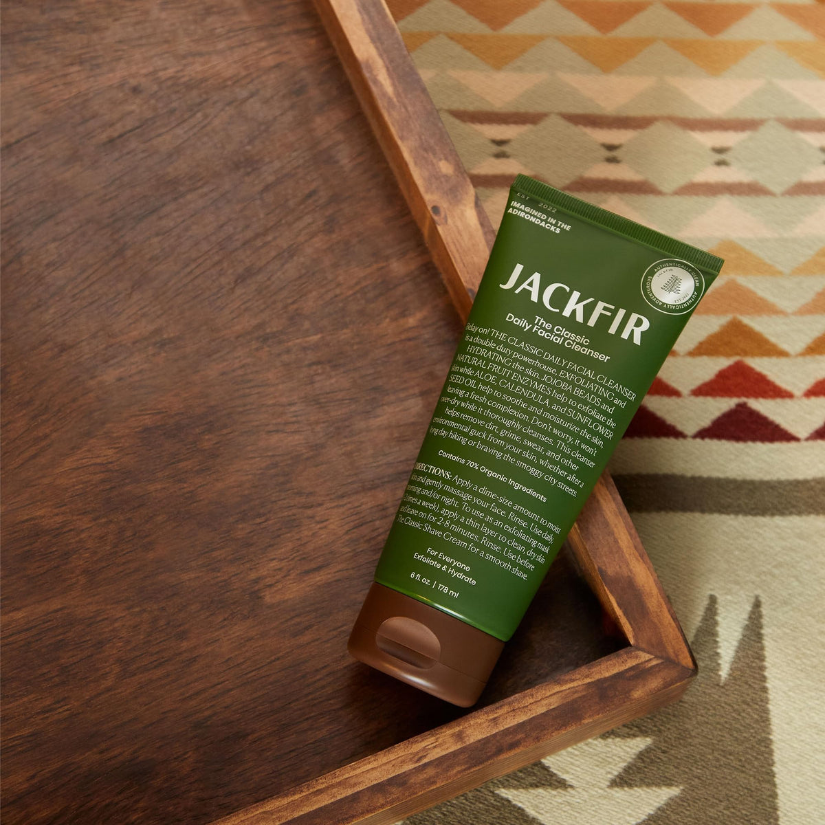 jackfir label close-up featuring certifications to show clean verified formulation benefit