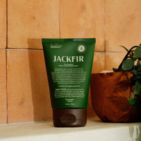 Jackfir tube beside ruler to show 3 fl oz size and lasting value