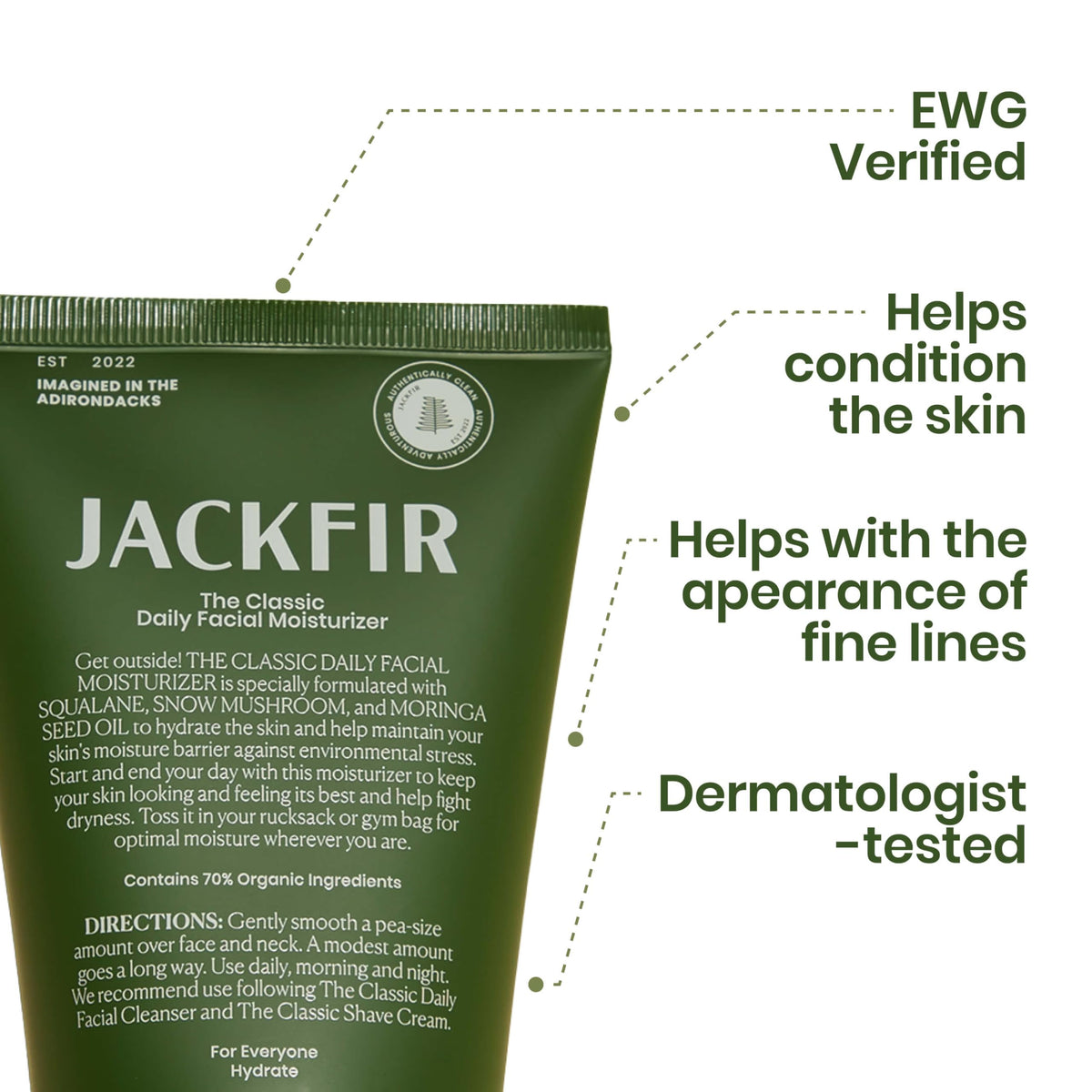 Jackfir cream texture close-up illustrating lightweight absorbent hydration