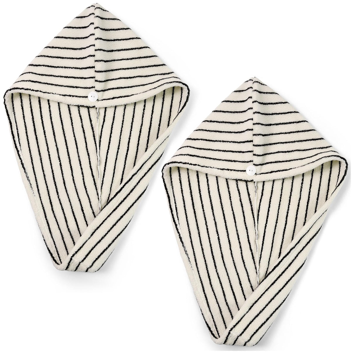 Jacquotha front view of striped towel set shows spa look and quick-drying benefit