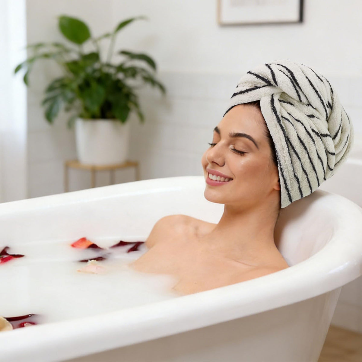 Jacquotha side profile of wearer with turban demonstrating secure, comfortable fit