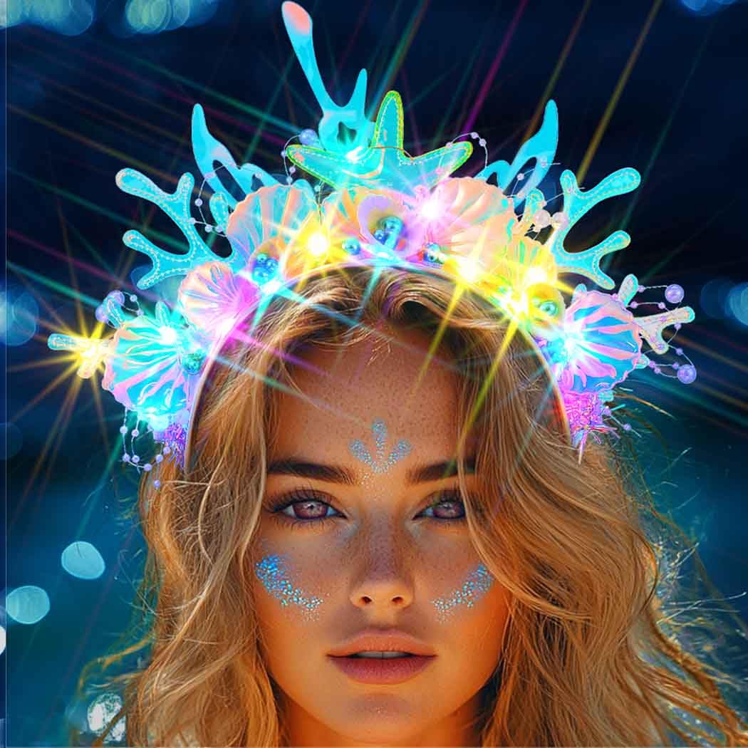JAKAWIN headband lit in darkness showing bright visibility and eye-catching effect