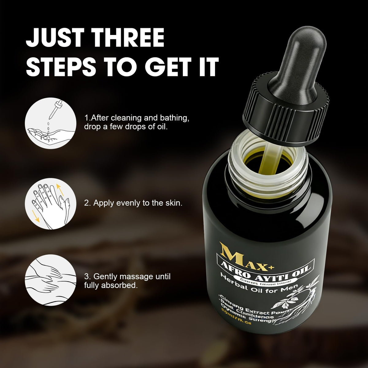 Jalan Max+ Afro Ayiti being massaged into skin showing smooth glide and warming sensation