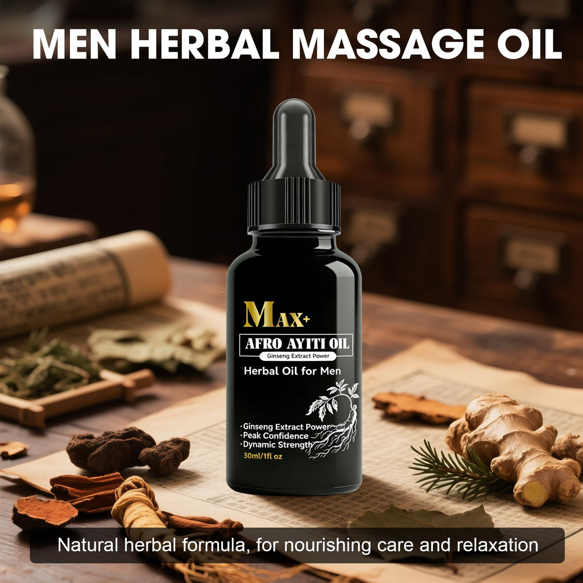 Jalan Max+ Afro Ayiti in a grooming setup with towel and plants evoking daily routine benefits