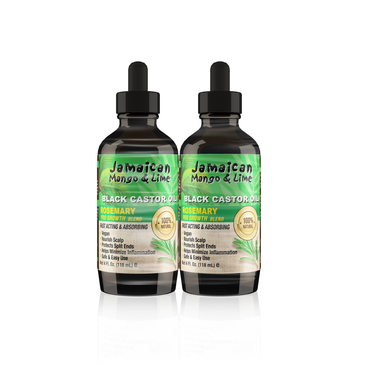 Jamaican Mango & Lime bottle front view showing label and lightweight shine benefits