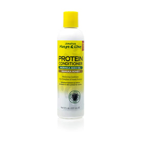 Jamaican Mango & Lime protein conditioner texture close-up displaying creamy hydration for stronger hair