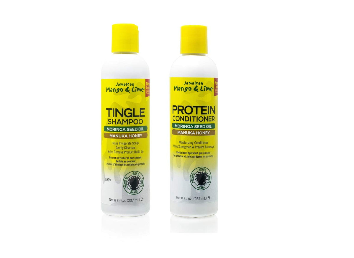 Jamaican Mango & Lime front packaging showing set and clear benefits for loc maintenance