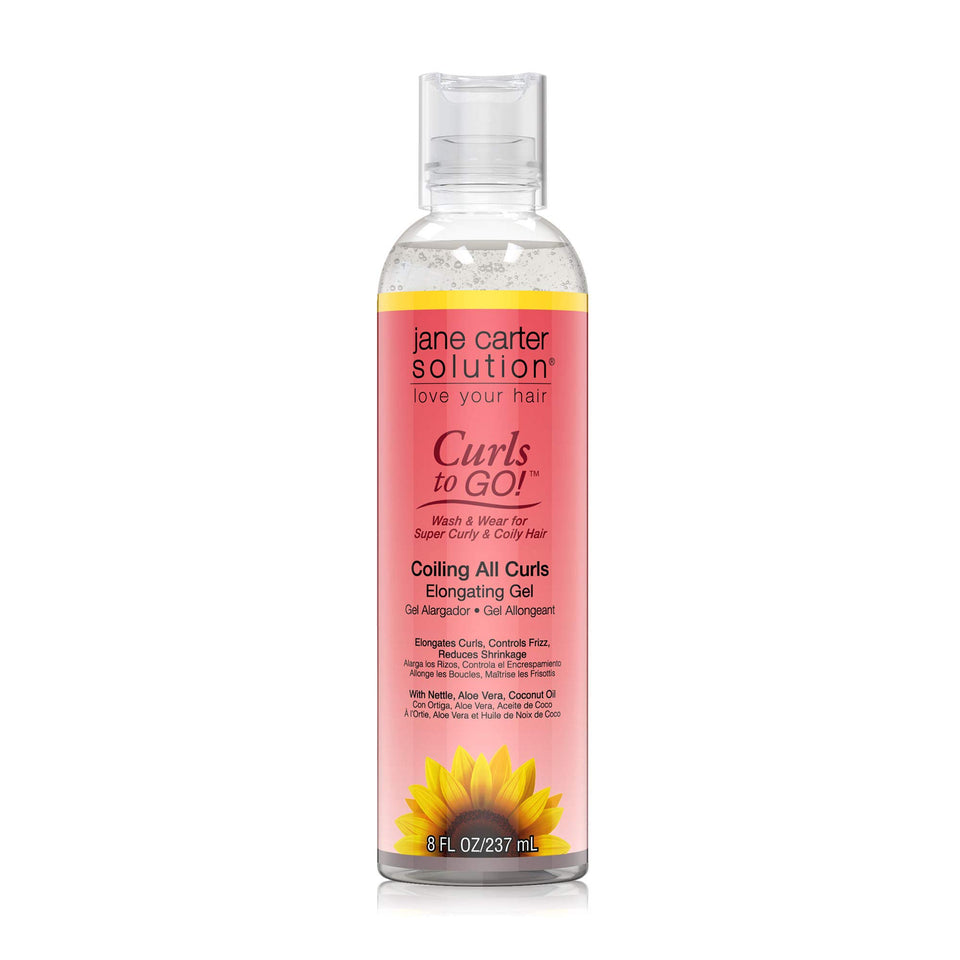 Jane Carter Solution front packaging showing 8oz label and curl-friendly benefits