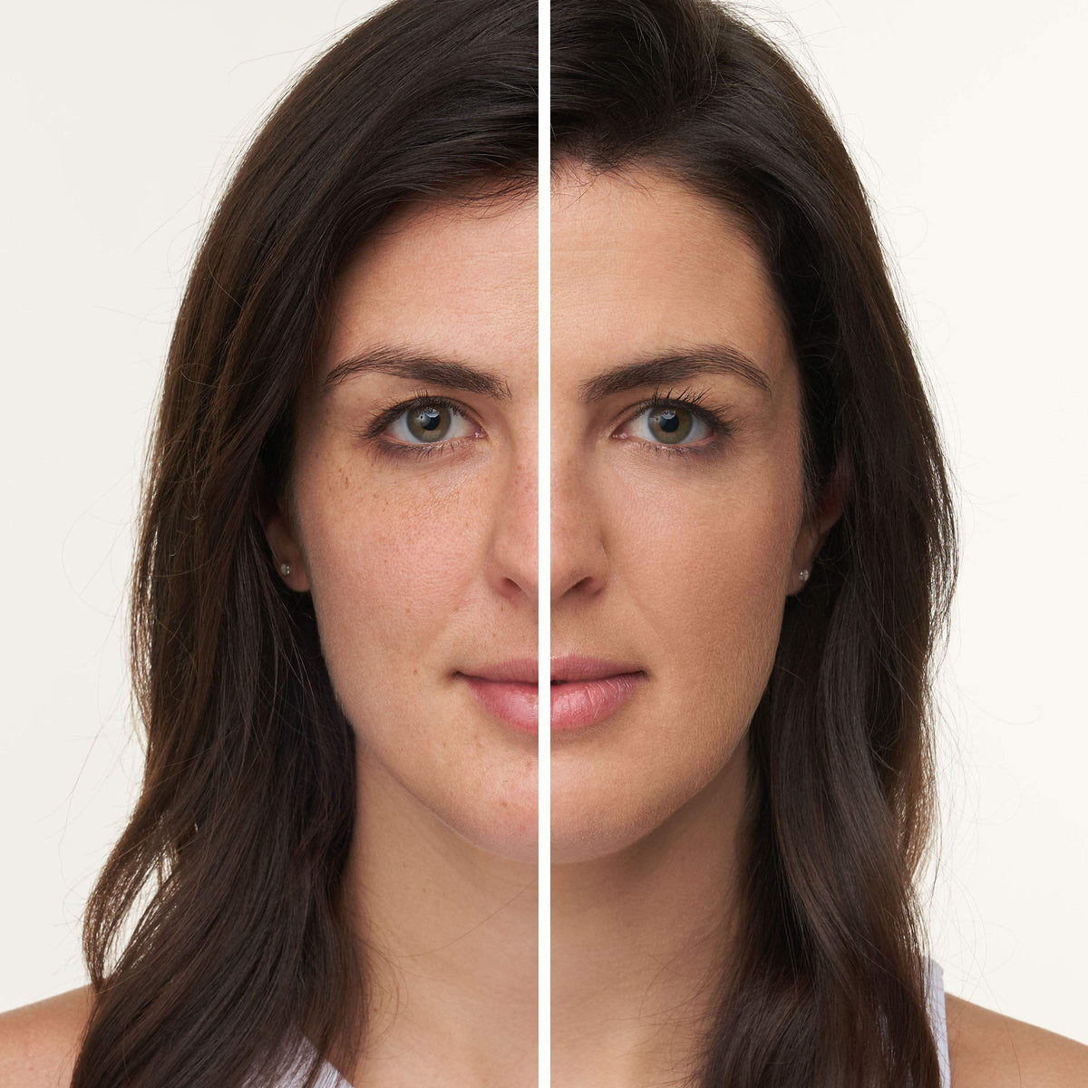 jane iredale model applying powder with brush for natural coverage and luminous skin