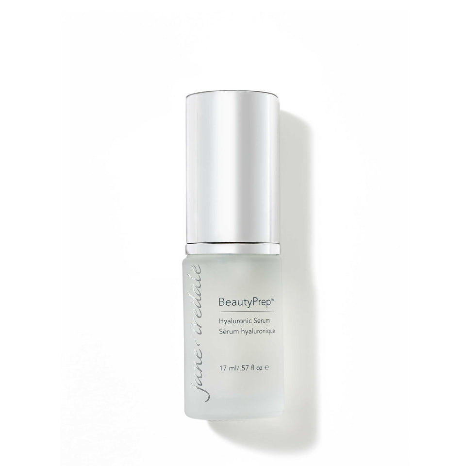 jane iredale front bottle showing label and lightweight serum benefit