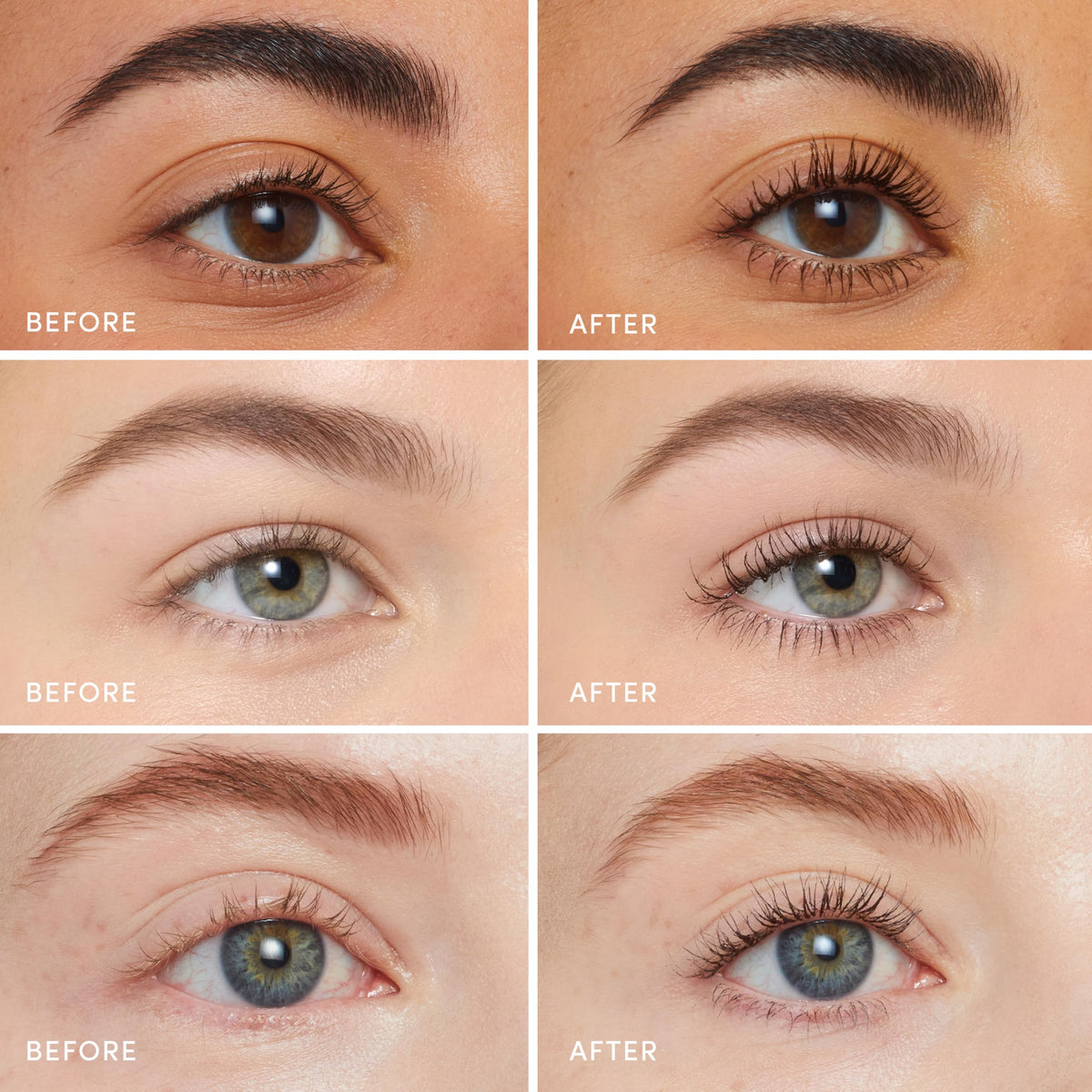 jane iredale before and after lashes showing visible length benefit