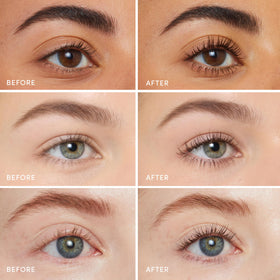 jane iredale before and after lashes showing visible length benefit