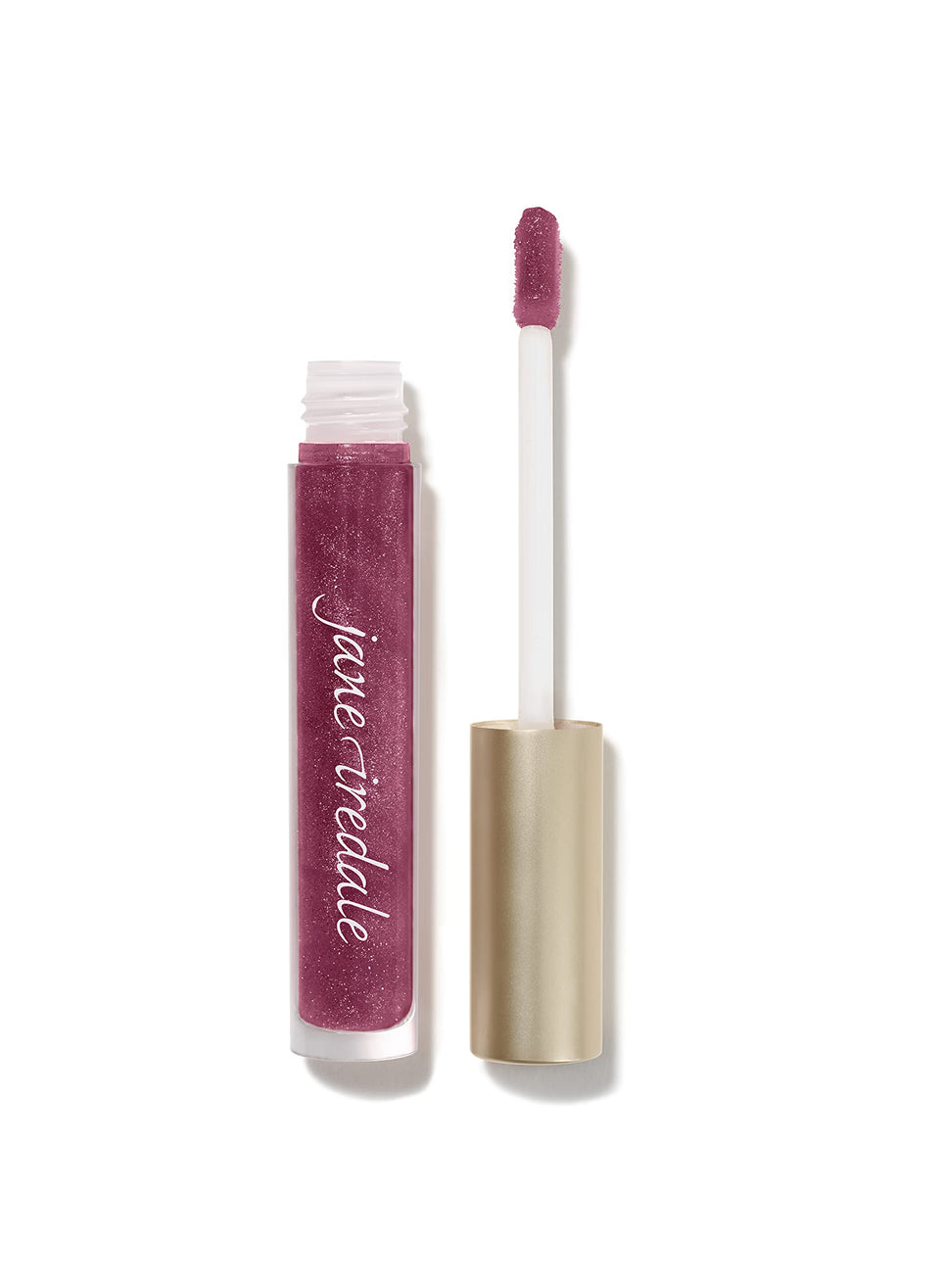 jane iredale front packaging showing Candied Rose gloss and benefits