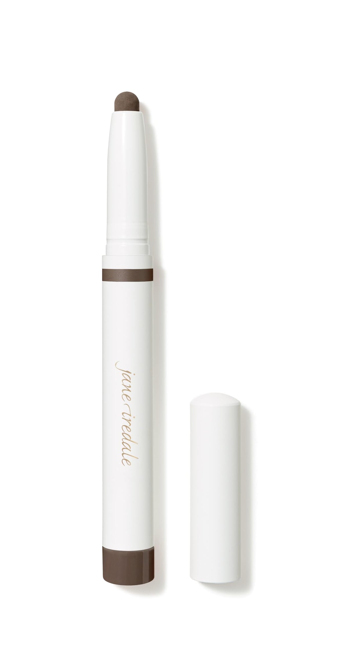 jane iredale ColorLuxe stick front view showing dove grey shade and label benefits
