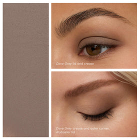 jane iredale ColorLuxe dove grey swatch showing creamy texture and smooth blend