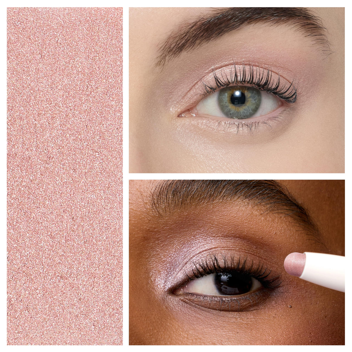 jane iredale ColorLuxe applied on eyelid showing wearable color and long-wear finish