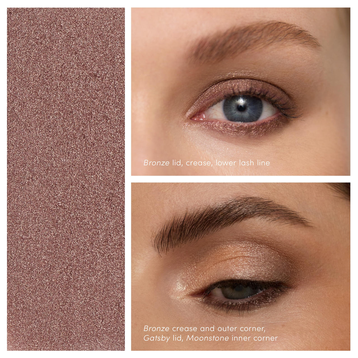 jane iredale close-up swatch showing bronze cream-to-powder finish for rich color