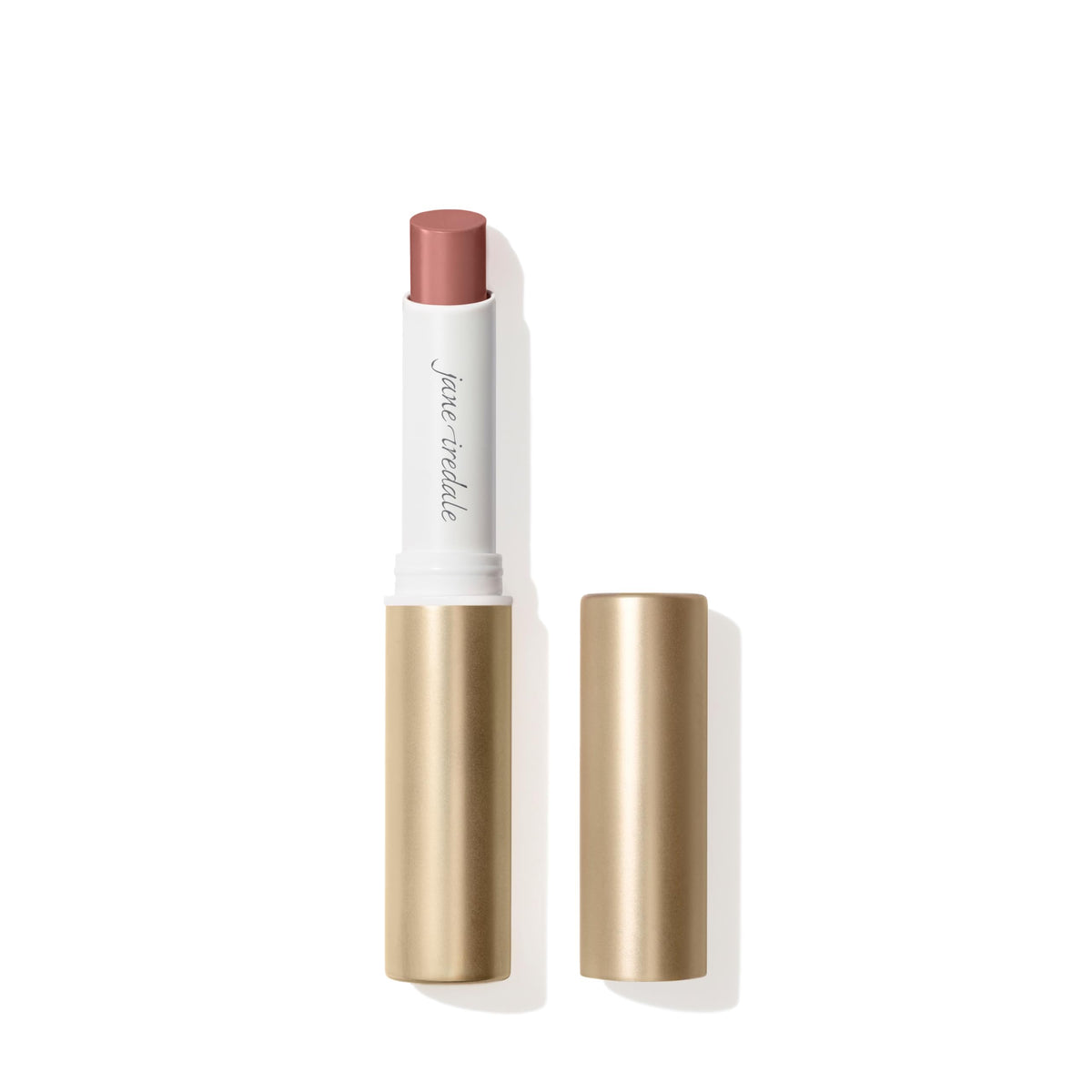 jane iredale lipstick front packaging shows Desert Rose and brand clarity