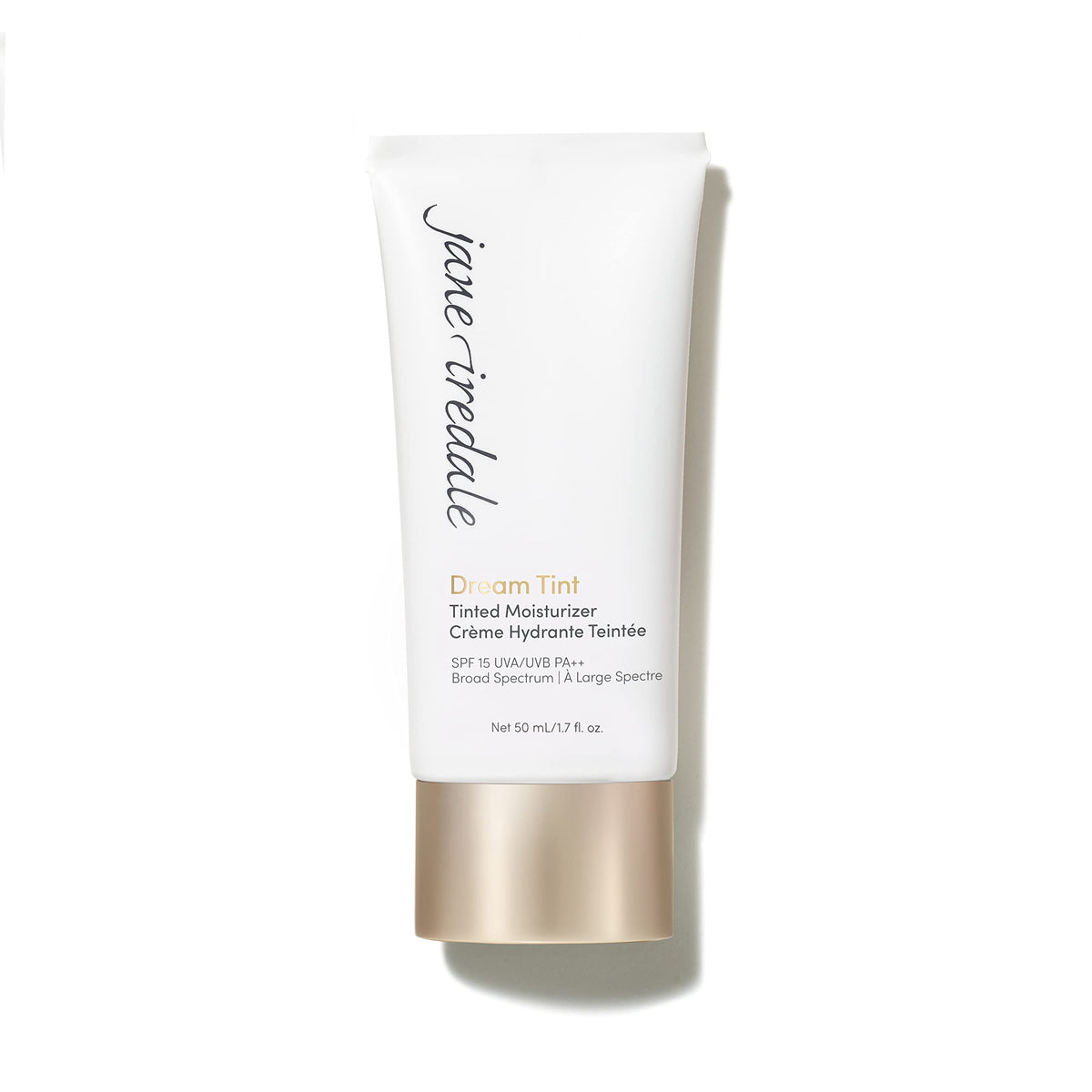 jane iredale front packaging showing medium shade and product size benefit lightweight coverage