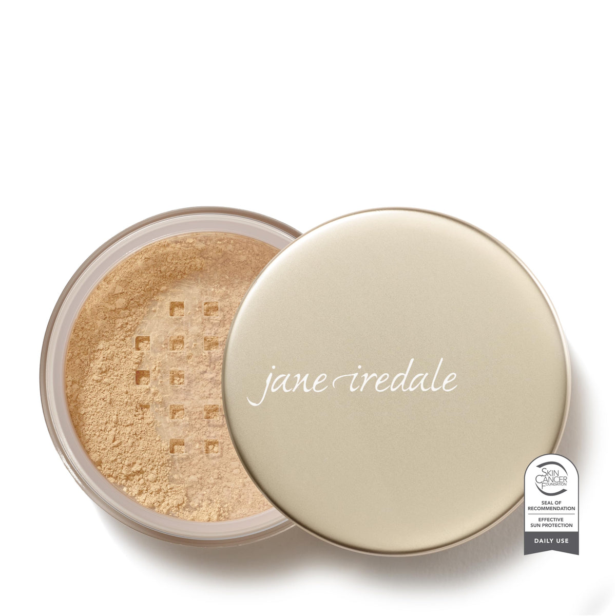jane iredale front packaging showing compact jar and label for quick identification and trust