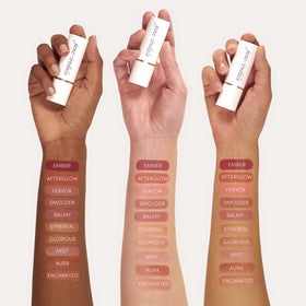 jane iredale blush stick applied with fingers demonstrating easy blending benefit