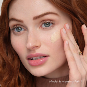 jane iredale split-face before and after showing visible even-tone benefit