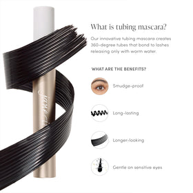jane iredale mascara texture swipe on skin showing smooth, weightless formula