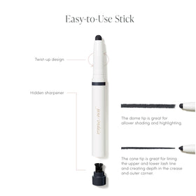jane iredale on vanity with brush and mirror showing quick routine benefits