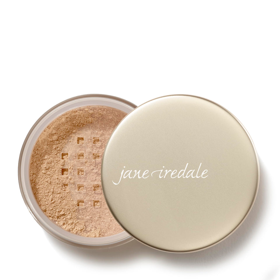 jane iredale front packaging showing powder jar and matte finish benefit
