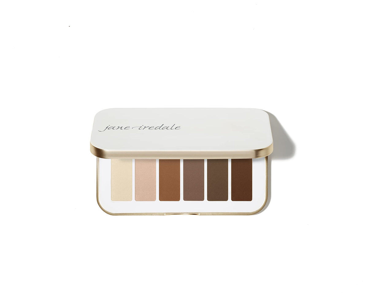 jane iredale palette front packaging shows six matte shades and benefits easy coordination