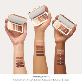 jane iredale palette in hand demonstrates compact size and travel-friendly convenience