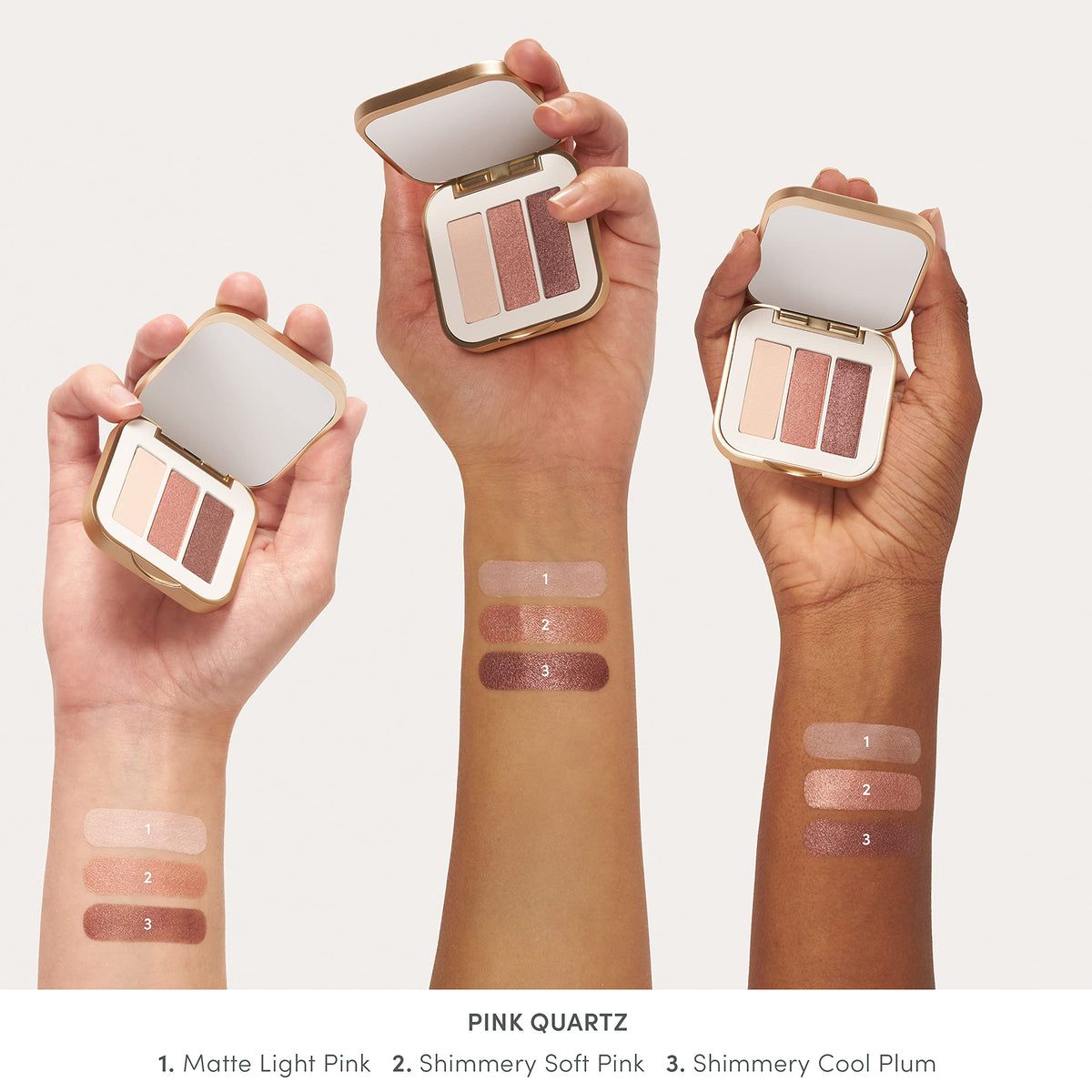 jane iredale open palette with three pink quartz shades for coordinated looks